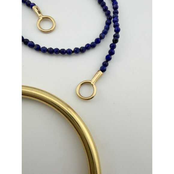 Marla Aaron Itty Bitty Strand with Lapis Chain Necklace 14k Rose Gold Loops - Picture 3 of 8